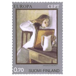 Magnus Enckell, Hiuksiaan suoriva tyttö